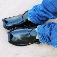 Pishawari Sandal Chappal In Black For Men