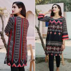 Ladies Printed Lawn Shirt